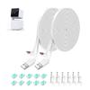26FT Power Extension Cable for Wyze Cam Pan v3 Camera - Weatherproof 90 Degree Micro USB Cable, 2 Pack (White) - Not Compatible with Wyze Cam V3/V4 view 1