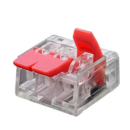 HUFFA Wire Connector 25/50/100 PCS Model 221 Mini Quick Terminal Home Wiring Universal Compact Wire Splitter Plug-in Wire Terminal (Color : 221-413RD, Size : 50pcs)