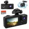 1080P Full HD 170 Deg Wide Angle Dashboard Camera with 32GB SD Card,3 Channel Dash Cam Front and Rear Inside,2.0 inch IPS Screen,Built in IR Night Vision,Parking Mode,G-Sensor,Loop Recording view 1