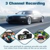 1080P Full HD 170 Deg Wide Angle Dashboard Camera with 32GB SD Card,3 Channel Dash Cam Front and Rear Inside,2.0 inch IPS Screen,Built in IR Night Vision,Parking Mode,G-Sensor,Loop Recording view 3