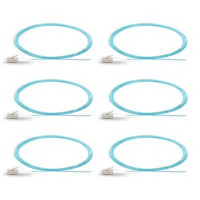 5er Link Technology 6 Strand Multi-Mode LC OM3 Fiber Optic Cable Pigtails for Fusion Splicer Splicing. Includes 6 Fiber Optic Fusion Splice Protective Shrink Sleeves 2.5-60 mm Long (LC MM OM3)