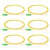 6 Strand Single-Mode SC APC OS1 Fiber Optic Cable Pigtails for Fusion Splicer Splicing. Includes 6 Fiber Optic Fusion Splice Protective Shrink Sleeves 2.5-60 mm Long (SC SM APC) view 1
