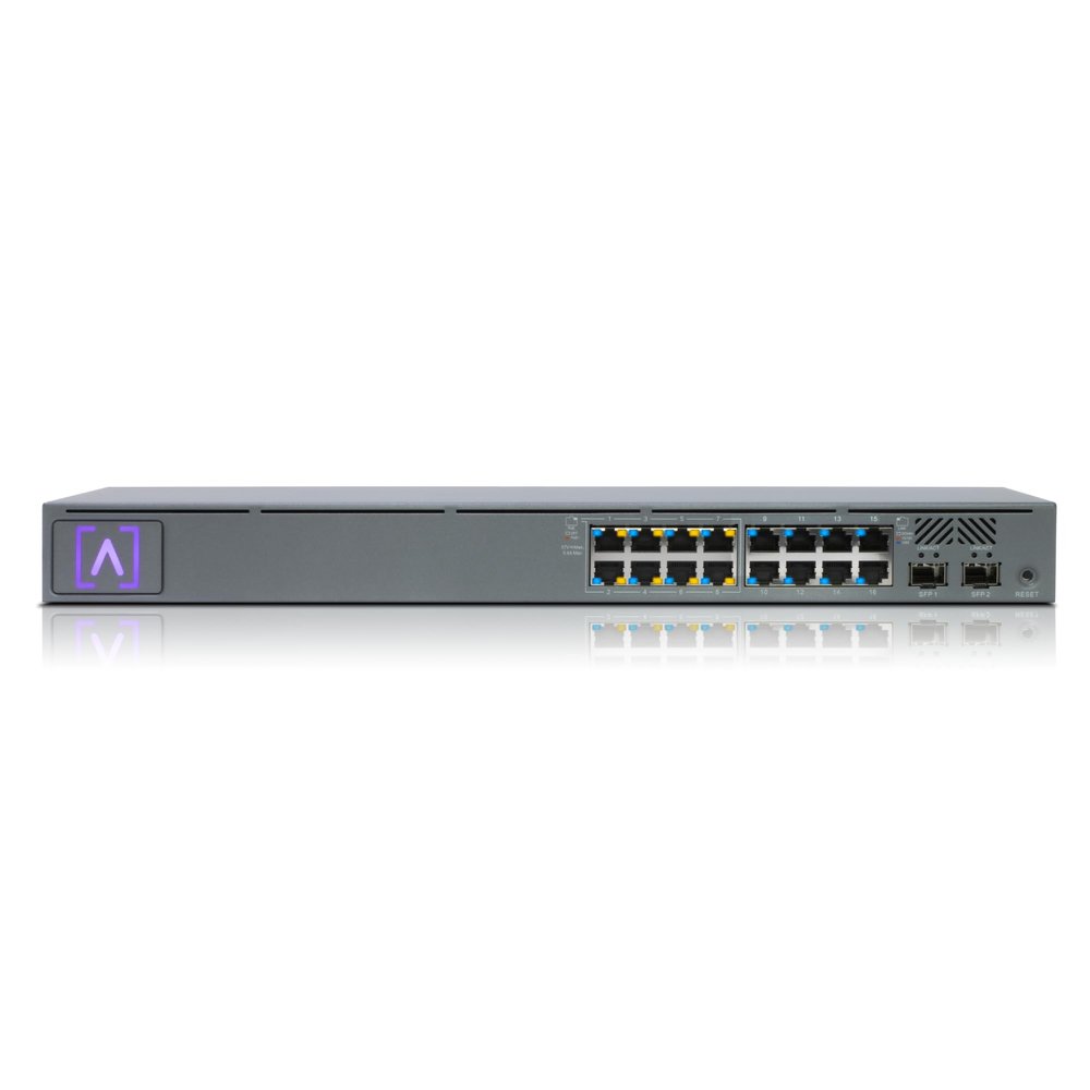 Alta Labs S16-POE Cloud-Managed PoE+ Switch w/ 16 Gigabit Ethernet Ports and 2 SFP Ports, Power Over Ethernet on 8 Ports, 120W PoE Budget, 2 SFP Ports Support Up to 1 Gbps Fiber or Copper Connections