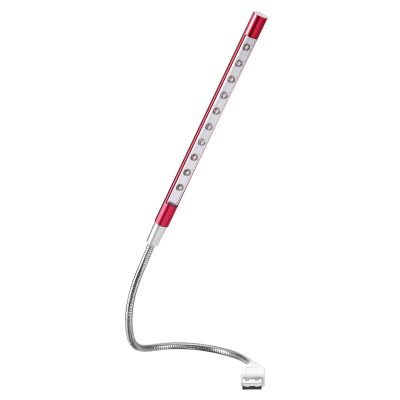 PATIKIL Keyboard Light Laptop Lamp USB LED Lights, 10 Lamp Beads LED Light Flexible Stick Long Geeseneck Lamp, Red
