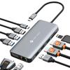 USB C Docking Station Dual HDMI Adapter, 11 in 1 Multi Display Docking Station Dual Monitor with 2 HDMI, VGA, 100W PD, 4 USB, USB C Hub Multiport Dongle Compatible with MacBook/Dell/HP/Lenovo Laptops view 1