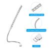 PATIKIL Keyboard Light Laptop Lamp USB LED Lights, 10 Lamp Beads LED Light Flexible Stick Long Geeseneck Lamp, Silver Tone view 3