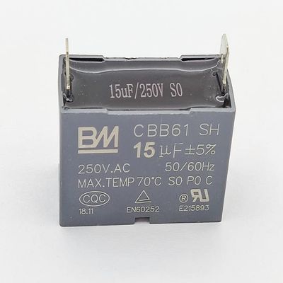 CBB61 AC Capacitor 250V AC 15uF 50/60Hz for UL/RU Listed Motor Capacitor
