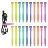 20pcs Silicone Cable Ties, Cord Organizer Straps Reusable Zip Ties Elastic Cord Management for Headphones Phone Charging Wire USB Home Office Table Organization (Yellow, Green, Pink, Orange, Blue) view 1