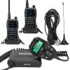 Retevis RA86 GMRS Mobile Radio, Dual Speakers NOAA High Power Transceiver, RA86 Long Range Mobile Radio (1 Pack) with Handheld RB17P Walkie Talkies (2 Packs), GMRS Communicate Kit for Jeeps view 1