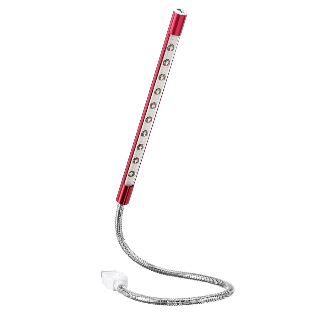 PATIKIL Keyboard Light Laptop Lamp USB LED Lights, 10 Lamp Beads LED Light Touch Control Flexible Stick Long Geeseneck Lamp, Red
