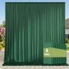 40ft x 10ft Wrinkle Free Hunter Green Backdrop Curtains for Parties, 8 Panels Polyester Green Photo Backdrop Drapes for Wedding Jungle Birthday Party Photography Background Stand view 1