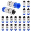 AITIAO 20Pieces RG6 F Type Connector Coax Compression Fitting Coaxial Straight Antenna Cable Adapter(Blue) view 1