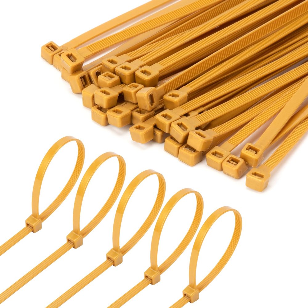 Armpow 6 Inch Gold Zip Tie 1000 PCS, 18 Lbs - Small to Medium Zip Tie, Nylon PA66 UV Resistant Cable Tie for Indoor and Outdoor Use - Ideal for bundling and securing objects