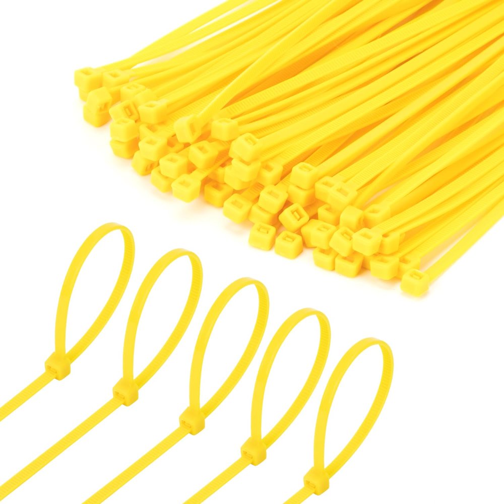 Armpow 6 Inch Yellow Zip Tie 1000 PCS, 18 Lbs - Small to Medium Zip Tie, Nylon PA66 UV Resistant Cable Tie for Indoor and Outdoor Use - Ideal for bundling and securing objects