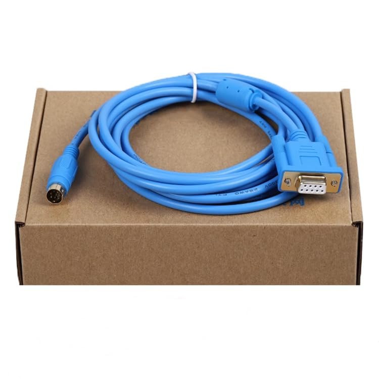 Applicable TPC-DVP PLC Communication Cable Touch Panel TPC Series Connecting DVP Series Communication Cable Gold-Plated Connector Blue Length: 3 Meters