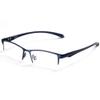 ZanyLen Blue Light Blocking Glasses for Men Semi Rimless Rectangular Computer Glasses Anti Glare UV Gaming Eyeglasses(Trendy Blue Metal Eyeglasses) view 1