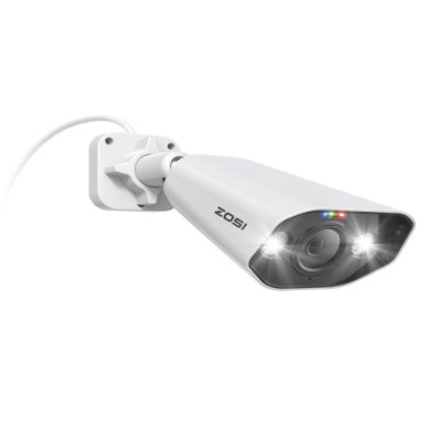 ZOSI 4K PoE Add-on Camera,Person Vehicle Detection,Two Way Audio,Color Night Vision,Light&Sound Alerts,8MP Weatherproof Outdoor Indoor Home Security Bullet IP Cam,Only Compatible 4K POE NVR