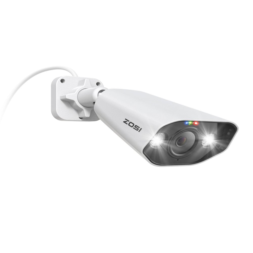 ZOSI 4K PoE Add-on Camera,Person Vehicle Detection,Two Way Audio,Color Night Vision,Light&Sound Alerts,8MP Weatherproof Outdoor Indoor Home Security Bullet IP Cam,Only Compatible 4K POE NVR