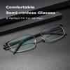 ZanyLen Superlight Titanium Blue Light Blocking Glasses Stylish Semi-rimless Rectangle Computer Gaming Eyeglasses (Black) 1 view 2