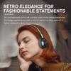 iKF R1 Wireless Bluetooth Headphones, Retro Classic Lightweight Headset, Builti-in Mic, 60H Playback, Dual Device Connectivity, Low Latency, App Customization,Throwback 80s 90s,OOTD view 2