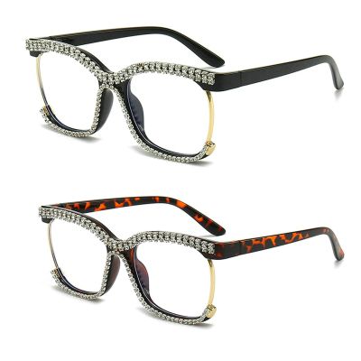 laureles 2 Pack Mix Fashion Blue Light Blocking Reading Glasses Women Rhinestones Diamond Computer Readers (2 Pack Mix, 1.75, multiplier_x)