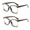 laureles 2 Pack Mix Fashion Blue Light Blocking Reading Glasses Women Rhinestones Diamond Computer Readers (2 Pack Mix, 1.75, multiplier_x) view 1