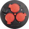 as - Schwabe 11584 3-Way Socket Insert for Cable Reels 230 V/16 A with Hinged Lid Red Fused by Thermal Circuit Breaker with USB Output 5 V/1 A IP54 Black view 1
