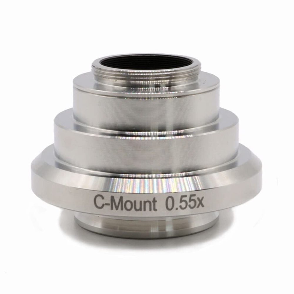 Lab Microscope Slides 0.35X 0.55X 0.7X 1X Reduction Relay Lens Microscope Camera C-Mount Adapter Microscope Parts (Color : 1PC 0.55X Adapter)