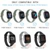 Tobfit Slim Silicone Bands Compatible with Fitbit Versa 4 / Fitbit Sense 2 & Fitbit Versa 3 / Fitbit Sense, Sport Straps Replacement Wristbands for Women Men (Black/Wine Red/Pink Sand/Starlight) view 2