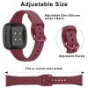 Tobfit Slim Silicone Bands Compatible with Fitbit Versa 4 / Fitbit Sense 2 & Fitbit Versa 3 / Fitbit Sense, Sport Straps Replacement Wristbands for Women Men (Black/Wine Red/Pink Sand/Starlight) view 3