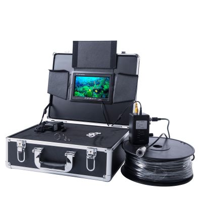Underwater Fish Finder Camera SYANSPAN HD 1000TVL 9 inch LCD Monitor HD 8GB DVR Video Record IP68 Fishing Camera for Ice Fishing(Free 8GB TF Card)(656ft/200M)