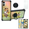 Aroepurt BLU G53 Case Compatible with BLU G53 Phone Case Cover [with Tempered Glass Screen Protector][Hard PC + Soft Silicone][Ring Support] [Golden Reflect Light] DJH-PZX view 1