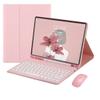 AnMengXinLing Galaxy Tab S8 Plus/S7 FE/S7 Plus Case with Keyboard and Mouse Combo,Retro Round Keys Detachable Keyboard Case with S Pen Holder for Galaxy Tab S7FE/S7+/S8+ (Pink) view 1