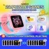 Jwatch Kids Smart Watch Phone Sos with 10 Stories 24 Puzzle Games Pedometer Kids Watches Toys for 6-12 Boys Girls Present for Birthday Christmas Pink view 2