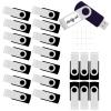 2GB USB Flash Drive 20 Pack JBOS Thumb Drives 2 GB USB Drives Memory Stick Swivel 2G Gig Stick USB2.0 Pen Drive for Date Storage, 2 Gig UBS Flash Drive, Zip Drive, Jump Drive, USB Stick, Black view 1
