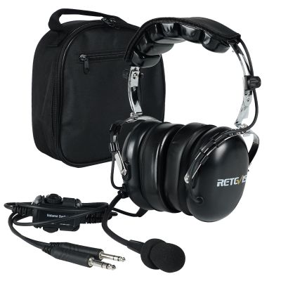 Retevis EHG001 Premium Aviation Headsets for Pilots,Mono and Stereo,Passive Noise Reduction,Noise Canceling Mic,Gel Ear Seals Headrest,Custom Fit Headband,for Flight Students,Headset Bag(1 Pack)