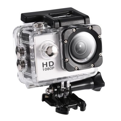 Action Camera, 12MP 1080P Underwater Sports Camera with 2.0 Inch Screen, Mini DV Sports Camera with Mounting Accessories Kit (White)