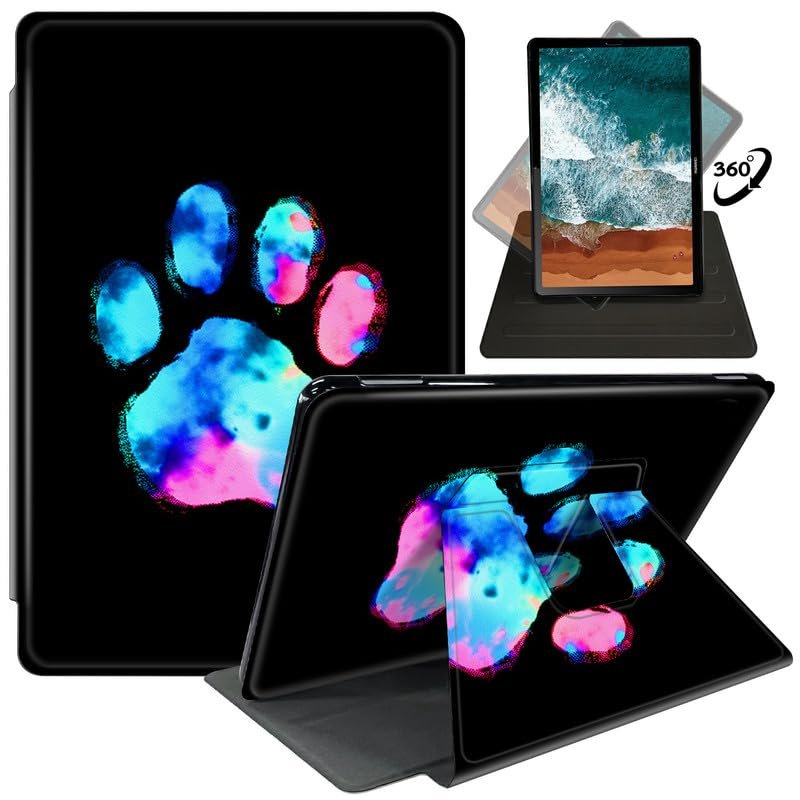 FUYOCWE for Kindle Scribe 10.2 inch Tablet Case (1st Generation,2022 Release),360 Degree Rotating Stand Smart Cover for Amazon Kindle Scribe 1st Gen 10.2" E-Reader-Colorful Dog Pawprint