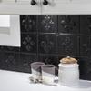 FASDE Fleur-de-lis Decorative Vinyl 18in x 24in Backsplash Panel in Brushed Onyx (5 Pack) view 2