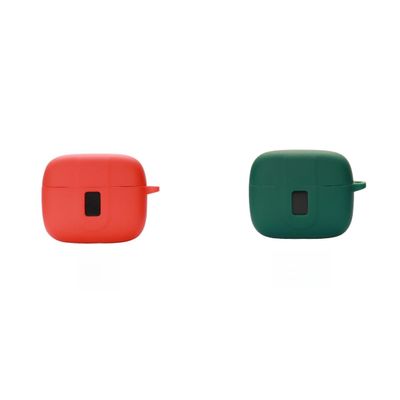 2 Pack DAYJOY Soft Silicone Protective Case Cover Compatible with TAGRY X08 Earbuds, Protective Skin Sleeve with Carabiner (red+Green)