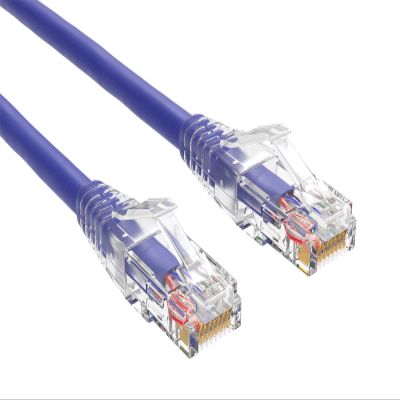 CableLeader 3ft Cat 6 24 AWG UTP Snagless Ethernet Network Patch Cable with Clear Boot, Gold-Plated, High-Speed Data Transfer, UTP, Pure Bare Copper, Purple