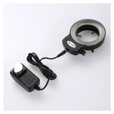 VAKUUM Lab Microscope Slides Adjustable 6500K 144 LED Ring Light Illuminator Lamp for Industry Stereo Microscope Lens Microscope Parts (Color : Black)