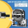 Aonomi Compatible with Epson LC-4BWV9 SD12KW LK-4WBN LC 4WBN9 SS12KW LK LC Tape Cartridge 1/2" White on Black and Black on White for Use with Epson LabelWorks LW-300, LW-400, LW-600PLabel Printers view 2