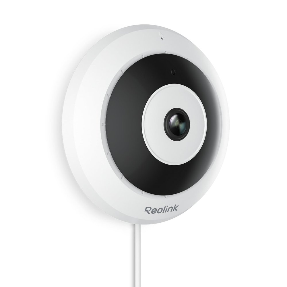 REOLINK 6MP PoE IP Fisheye Camera with 360 View, Surveillance for Home/Office Security, Smart Human Detection, Two Way Talk, Ceiling/Wall/Desk Mount, Multiple Panoramic Display Views, FE-P(White)