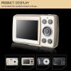 Camera for Photography, Digital Camera, Mini Vlogging Camera with Anti-Shake, 2.4 Inch LCD Screen, 4X Digital Zoom, Continuous Shooting, Professional Video Camera, Cool Stuff Travel Essensials (Gold) view 2