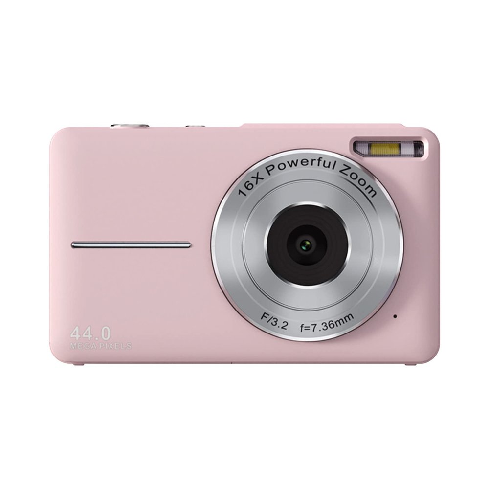 1080P Pink Digital Camera Mini Camera for Photography, Vlogging Camera with Anti-Shake, 44 Million, 16x Digital Zoom, 2.5in LCD Screen, Continuous Shooting, Professional Video Camera, Cool Stuff