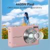1080P Pink Digital Camera Mini Camera for Photography, Vlogging Camera with Anti-Shake, 44 Million, 16x Digital Zoom, 2.5in LCD Screen, Continuous Shooting, Professional Video Camera, Cool Stuff view 3