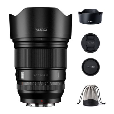 VILTROX 75mm f/1.2 E Lens for Sony E Mount, PRO 75mm f1.2 Auto Focus Prime Lens Compatible for Sony E Mount Mirrorless a7R a7IV a7RIII a7RIV a7RV A1 FX3 ZVE1 A7CII a6000 a6400 a6600 a6700 ZV-E10 FX30