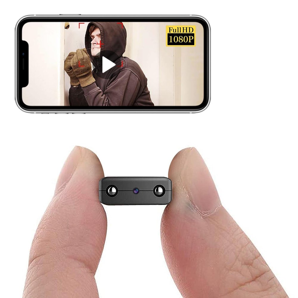 Smallest Wireless WiFi Camera,Concealed Spy Cam with HD1080P Video Recording Live Feed,Baby Monitor with Night Vision,Motion Detection,Cloud Storage,Remote Viewing for Security with iOS Android APP