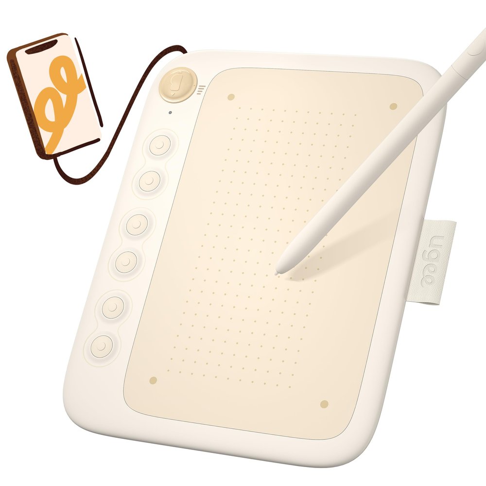 UGEE Q6 Drawing Tablet for Android Phone, Graphic Tablet with 6Hot Keys, 6.5x4 Portable Writing Tablet Adjustable Drawing Mode, Drawing Pad with 16K Levels Battery-Free Stylus for Mac/Windows/Chrome